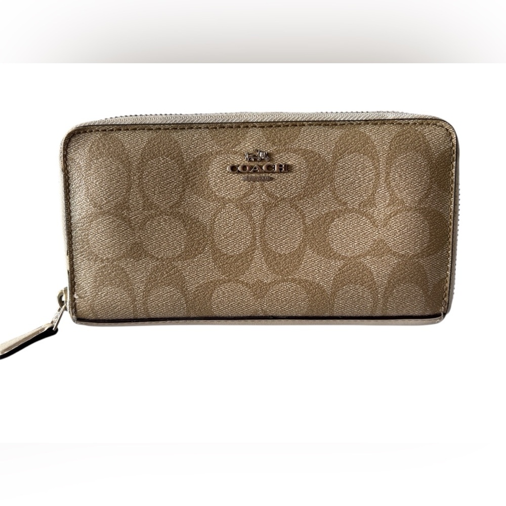 Coach Signature Zip Around Wallet